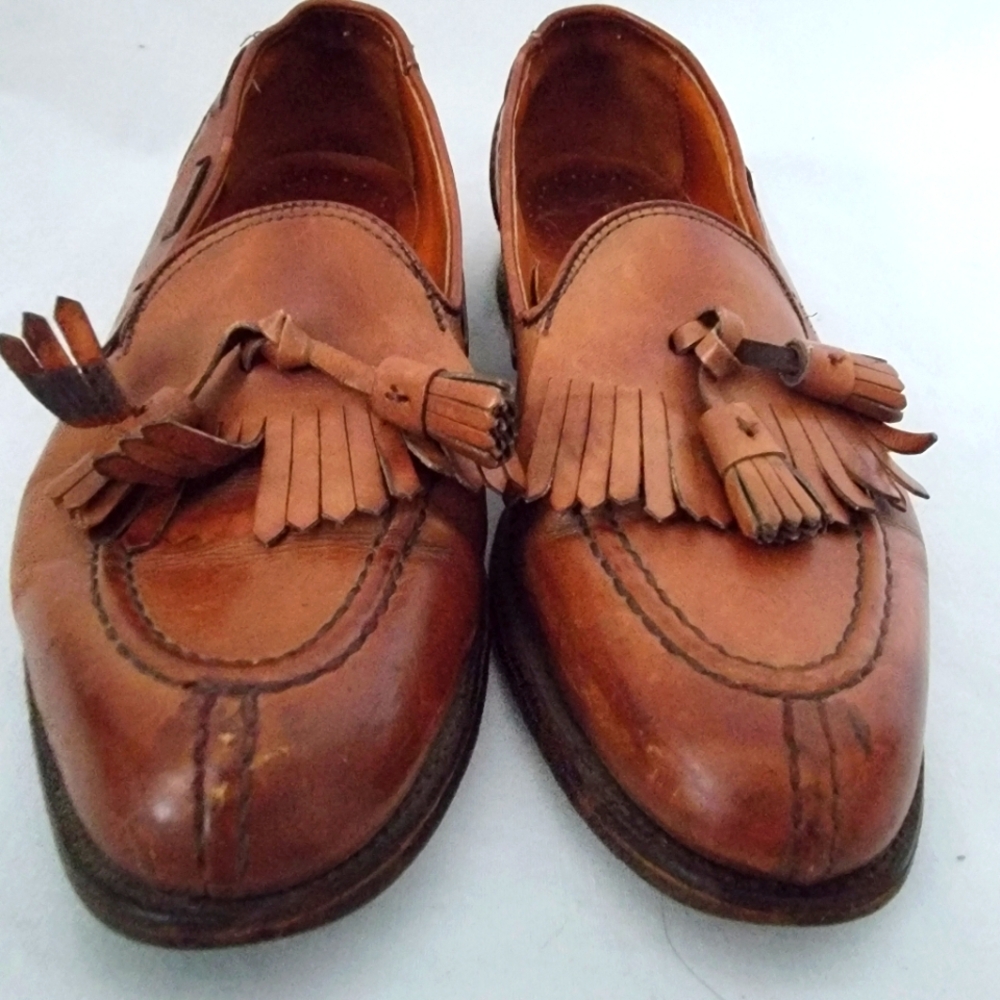 Walk-Over Mens Shoe Brown Leather Tassel Loafer Sz 7D